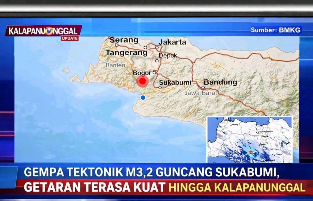 Warga Kaget! Gempa M 3,2 Kembali Guncang Sukabumi