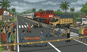 Detik-Detik KA Pangrango Hantam Truk Boks di Cibadak, Satu Korban Meninggal Dunia