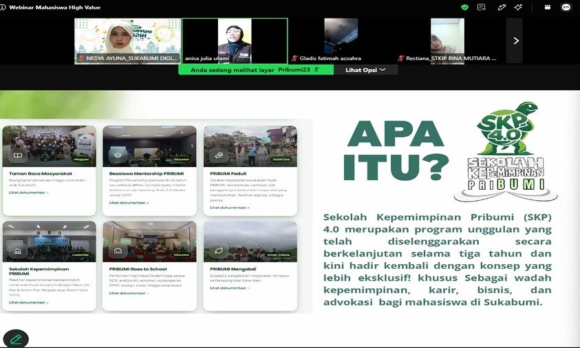 Cetak Pemimpin Muda Berkualitas, PRIBUMI Hadirkan Webinar Mahasiswa High Value